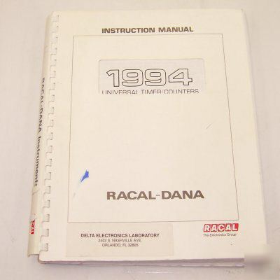 Racal-dana 1994 universal timer / counters inst. man.