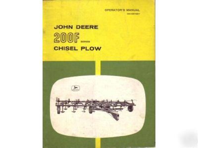 John deere 200F series chisel plow operator's manual