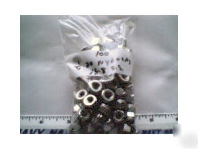 100 1/4-20 stainless steel nylock hex nuts 