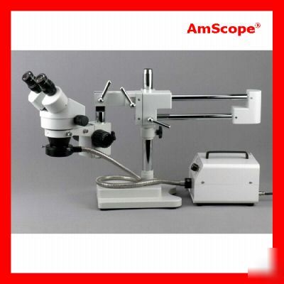 3.5X-90X industrial boom microscope + fiber ring lite