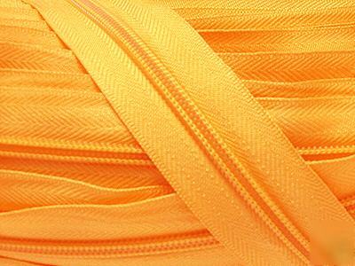#5 nylon coil zipper chain 20YD (843) light orange