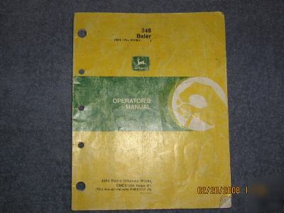 John deere 348 baler operators manual 1988