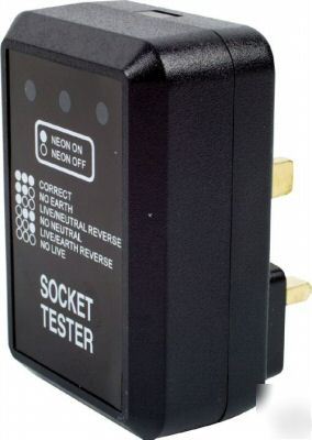 Plug in mains power socket tester 240V ac