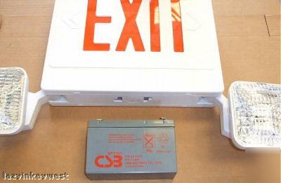 Emergency exit sign with 2 lights & 2 batteries 