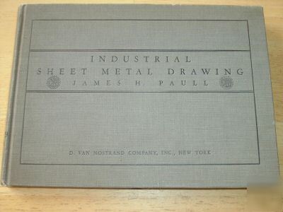 Vintage 1938 industrial sheet metal drawing layout 