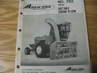 New idea 783 rotary snow plow operators manual