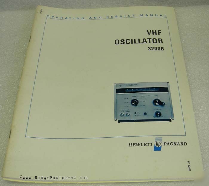 Hp 3200B vhf oscillator operating & service manual []