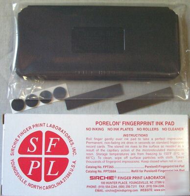 New sirchie porelon fingerprint ink pad # FPT265 