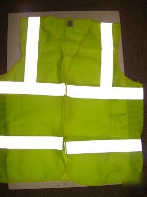  poly lime green safety vest (lg) 2 -2