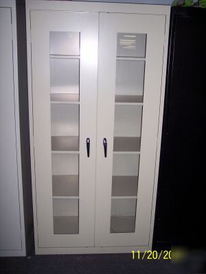 Storage cabinet by sandusky 36X18X72 wsee through doors