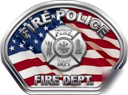 Fire helmet face decal 49 reflective fire police flag