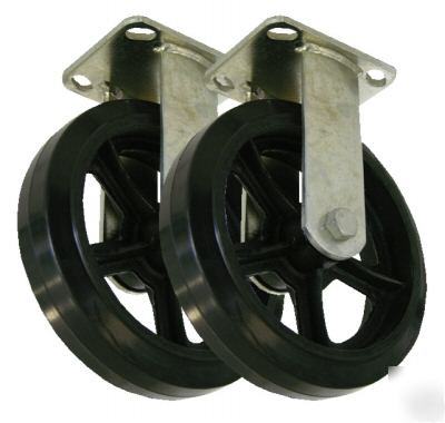 8 x 2 moldon rubber wheel - rigid caster industrial