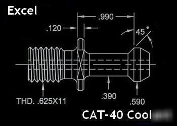 Excel cnc cat-40 coolant retention knobs