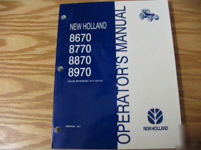 New holland 8670 8770 8870 8970 operators manual