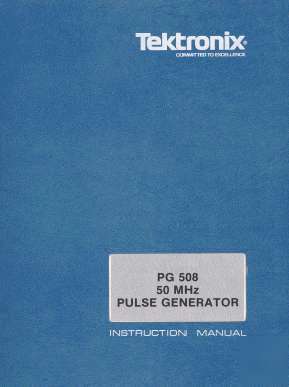 Tek PG508 pg 508 service/ops manual in dual resolutions