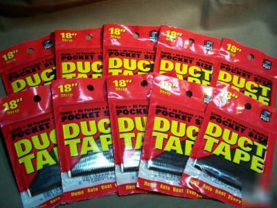 Black pocket duct tape - lot of 10 - stocking stuffers 
