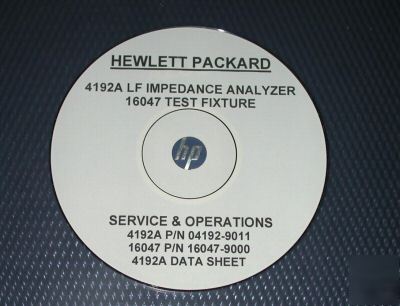 Hp 4192A / 16047 operating & service manuals