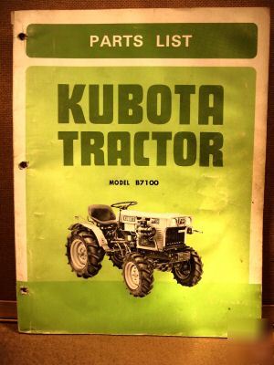 Kubota illustrated parts list manual B7100 tractor