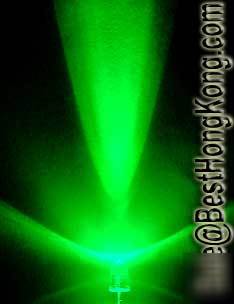 Green led set of 20 super bright 5MM 40000MCD+ f/r