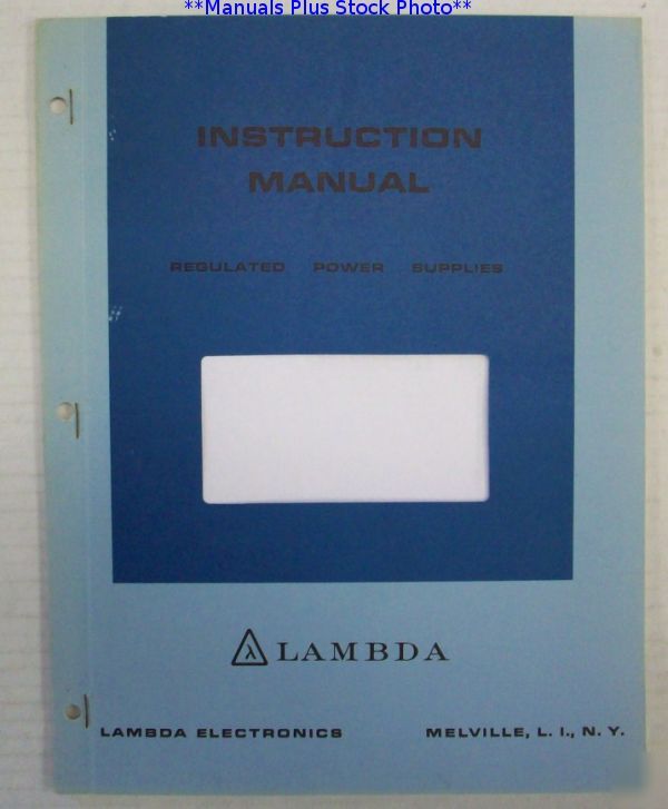 Lambda lgs-ee series op/service manual - $5 shipping 
