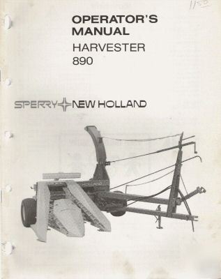 New holland op's & service manuals for 890 harvester