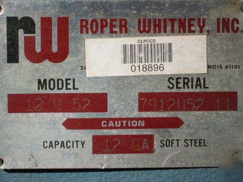 Roper whitney / pexto 12 ga. x 52
