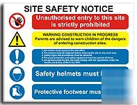 Site safety notice sign-adh.vinyl-600X450MM(mu-025-av)