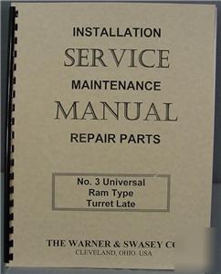 Warner & swasey no 3 turret lathe service manual