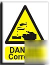 Danger corrosive sign-adh.vinyl-200X250MM(wa-072-ae)