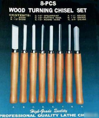 Lathe chisels 8-pc set 02615 wood turning hand tools