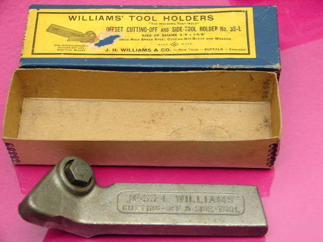 Nos antique williams lh lathe cutoff tool holder # 33-l
