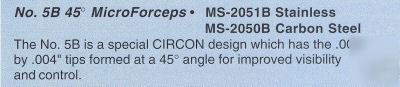 Circon ms-2050-b microforceps, #5 45-deg, carbon