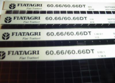 Fiat agri 60.66 & dt tractor parts catalog microfiche