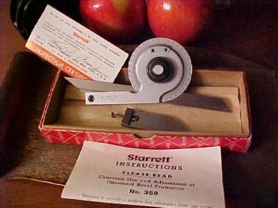 Starrett 359 universal bevel protractor with attachment