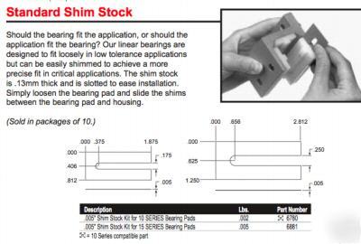 5 paks #6780 shim stock s-10 bearing pads (80/20 inc)