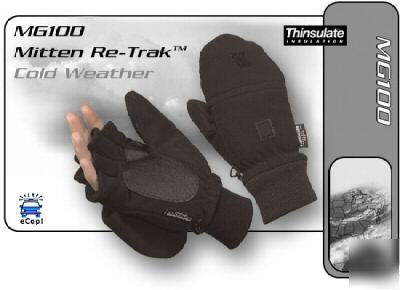 Hatch re-trak mittens -converts half finger gloves md