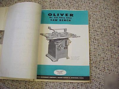 Oliver machinery saw bench machine manual no. 232