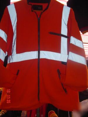  long sleeve hi-vis safety fleece in orange sizes s/3XL