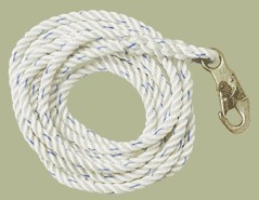 50 ft. lifeline lanyard hsp rope snaphook end 5/8