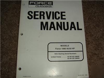 Force 1996 40/50 hp service manual