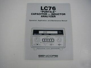 Sencore LC76 manual - FORM3566