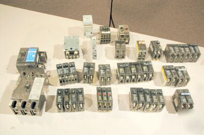 Circuit breakers qt. 36 15-200 amp square d cutler etc 