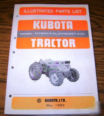 Kubota M7500-a-cl & M7500DT-a-cl tractor parts catalog