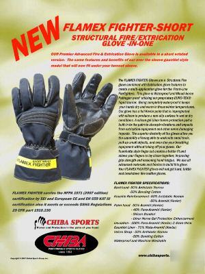 Chiba flamex fighter gloves - short sleeves - NFPA1971