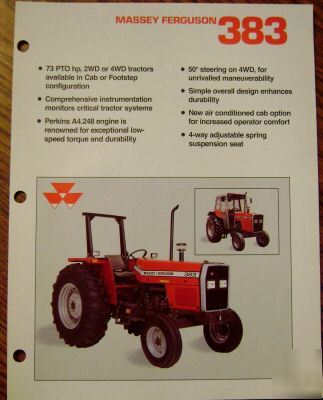 Massey ferguson mf 383 tractor spec sheet brochure