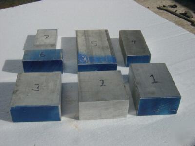 Lot of 7 6061 T651 aluminum blocks.