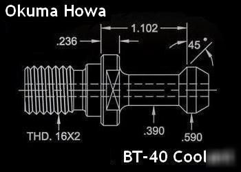 Okuma howa cnc bt-40 coolant retention knobs