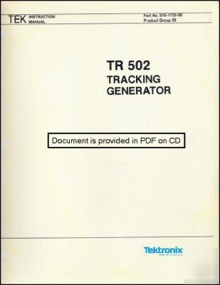 Tek tektronix tr 502 TR502 tr-502 service / op manual