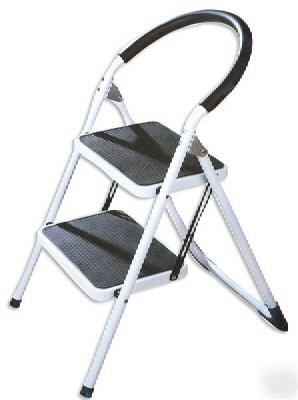 2 step ladder stool heavy duty no slip mat step seat 