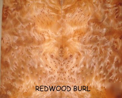 Redwood burl veneer - 24 pcs / 25 sq ft 